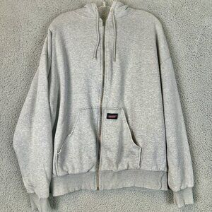 Dickies Thermal Lined Zip Up Hoodie Adult L Heather Gray Sweatshirt Vintage Y2K